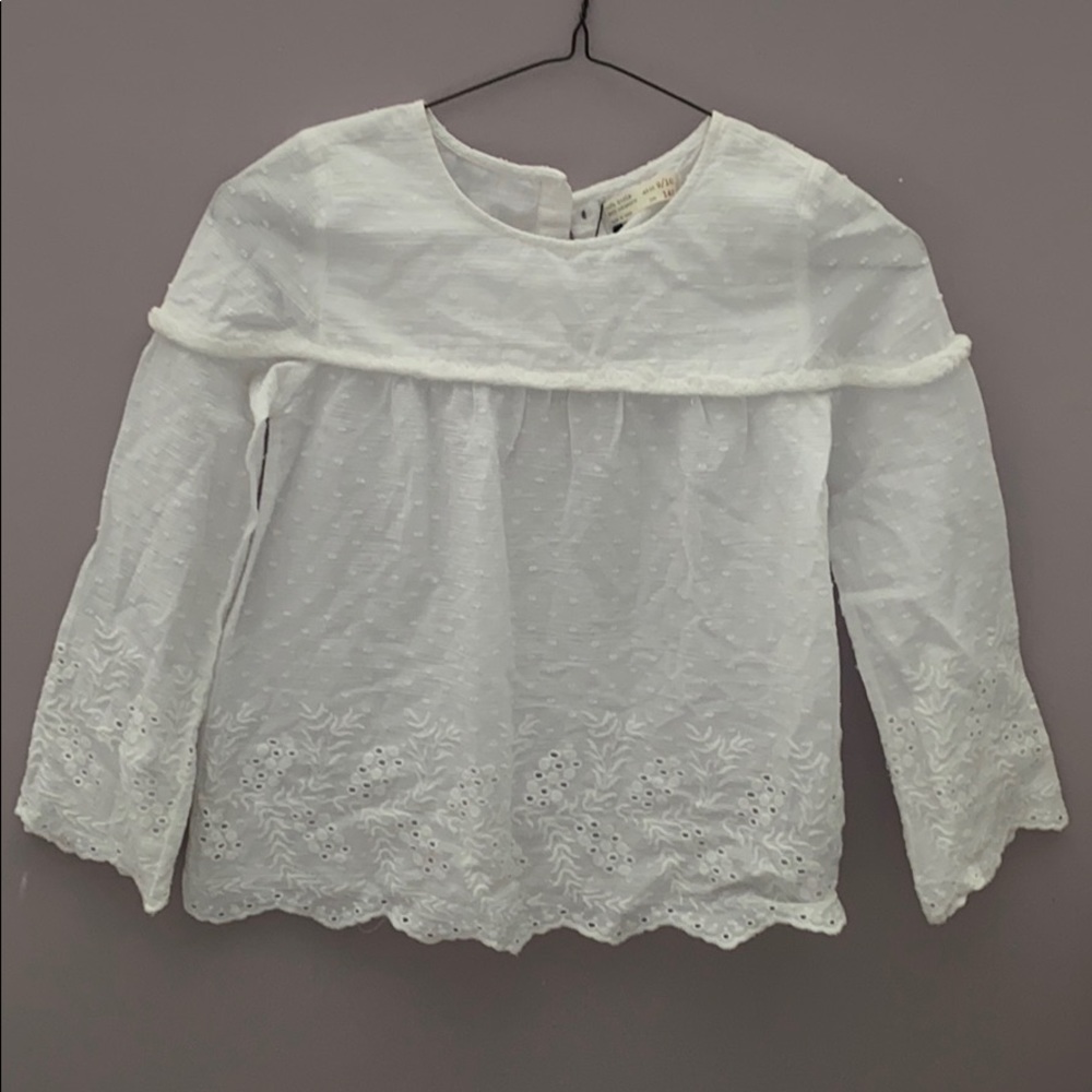 White bell sleeve top by Zara.  Brand new.